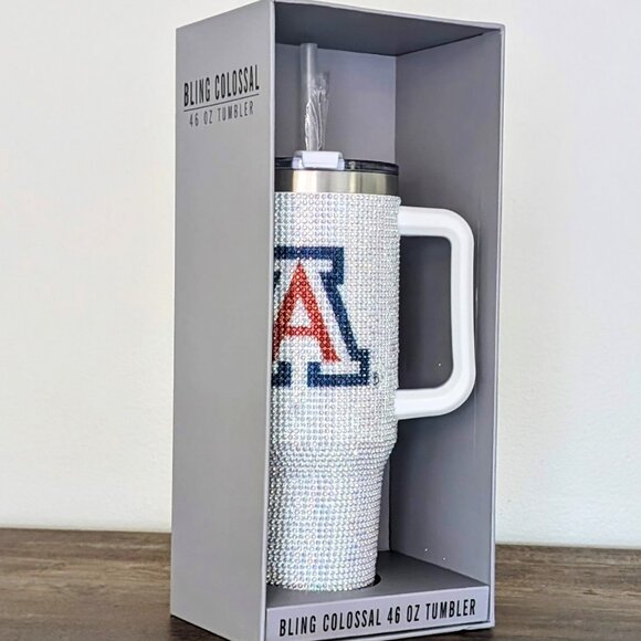 U of A Bling Colossal 46oz LIMITED EDITION Steel Tumbler Rhinestones ~NWT - Picture 4 of 5